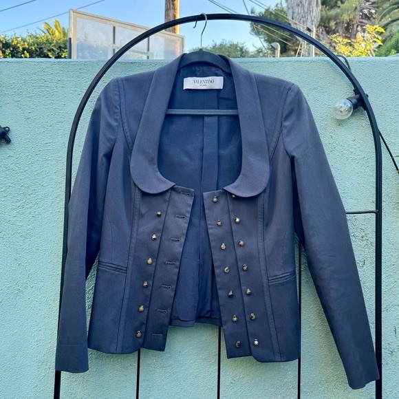 VTG Valentino Roma Sweetheart Neckline Jacket w/ 3D Hexagon Buttons - Picture 5 of 15